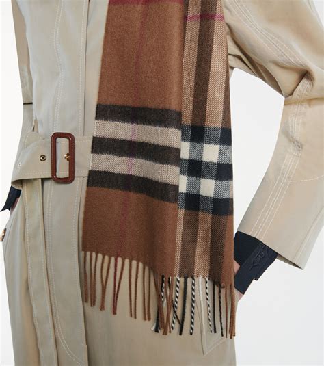 burberry classic giant check cashmere scarf|Burberry reversible check cashmere scarf.